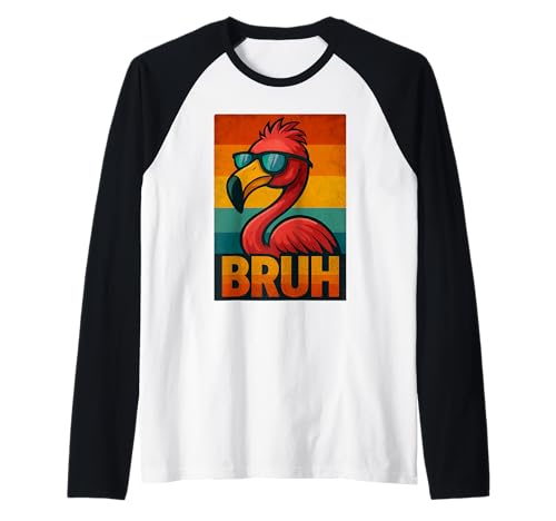Cooles Flamingo Bruh Shirt für Herren Damen Vintage Flamingo Bruh Raglan Cooles Flamingo Bruh Shirt für Herren Damen Vintage Flamingo Bruh Raglan von Retro Flamingo Bruh in Sunglasses Flamingo Lovers