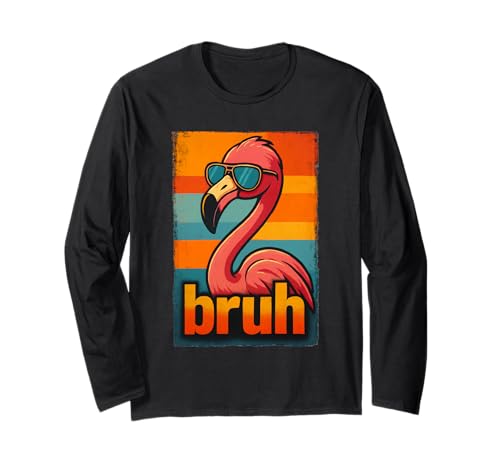 Lustiges Flamingo Bruh Shirt Retro Flamingo Grafik Herren Damen Langarmshirt Lustiges Flamingo Bruh Shirt Retro Flamingo Grafik Herren Damen Langarmshirt von Retro Flamingo Bruh in Sunglasses Flamingo Lovers