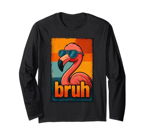 Lustiges Flamingo Bruh Shirt Retro Flamingo Grafik Herren Damen Langarmshirt Lustiges Flamingo Bruh Shirt Retro Flamingo Grafik Herren Damen Langarmshirt von Retro Flamingo Bruh in Sunglasses Flamingo Lovers
