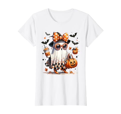 Niedliche lustige Geister-Kürbis-Halloween-Grafik für Frauen T-Shirt Niedliche lustige Geister-Kürbis-Halloween-Grafik für Frauen T-Shirt von Retro Floral Ghost Cute Pumpkin