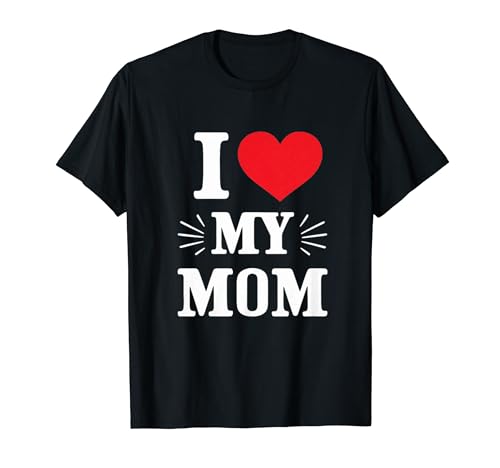 "I love My Mom" süßes rotes Herz Muttertagsgeschenke Frauen Damen T-Shirt von Retro Floral Mama spring Matching Family Women