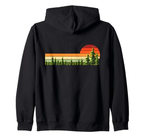 Vintage Grafik Wald Bäume Frauen Männer Natur Outdoor Kapuzenjacke Vintage Grafik Wald Bäume Frauen Männer Natur Outdoor Kapuzenjacke von Retro Forest Lovers Hiking Adventure