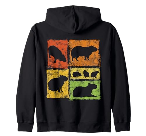 Vintage Capybara Grafik im Retro-Stil für Männer Frauen Kinder Kapuzenjacke Vintage Capybara Grafik im Retro-Stil für Männer Frauen Kinder Kapuzenjacke von Retro Funny Capybara Designs For Men Women Kids