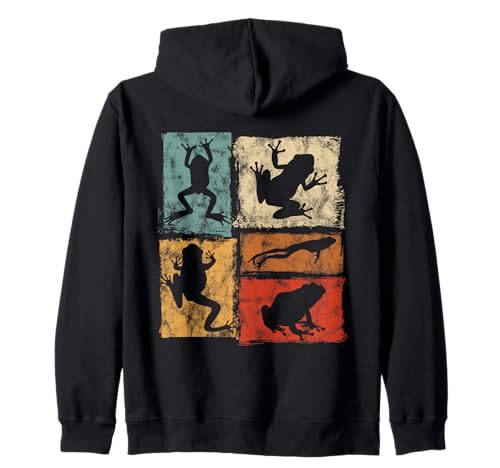 Vintage Frosch Grafik Kröte bewegt Sich für Männer Frauen Kinder Retro Kapuzenjacke von Retro Funny Frog Designs for Men Women Kids