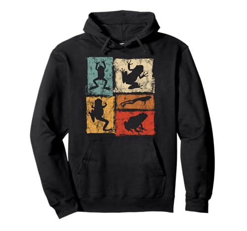 Vintage Frosch Grafik Kröte bewegt Sich für Männer Frauen Kinder Retro Pullover Hoodie von Retro Funny Frog Designs for Men Women Kids