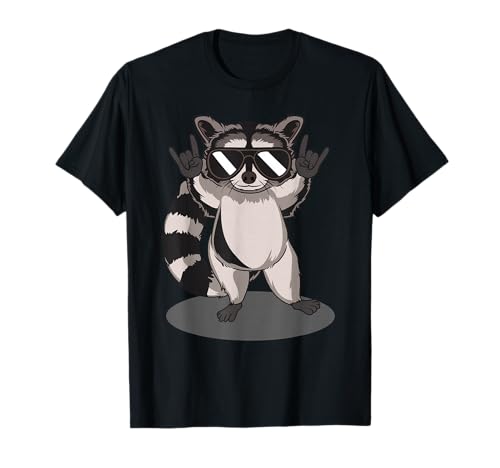 Retro Raccoon Music Gift Man Kids Women Funny Raccoon T-Shirt von Retro Funny Raccoon T-Shirt