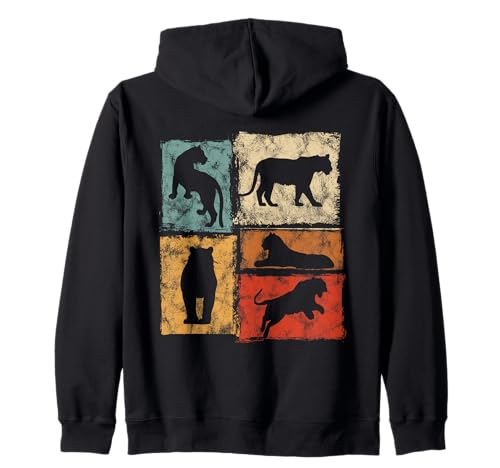 Vintage Tigers 70er 80er Jahre Stil Grafik Herren Damen Kinder Retro Kapuzenjacke von Retro Funny Tiger Designs For Men Women Kids