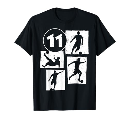 11. Geburtstag Fußball Spieler 11 Jahre alt Jungs Retro T-Shirt von Retro Fußball Geburtstag Jungs Männer Geschenk