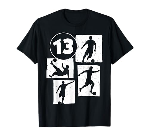 13. Geburtstag Fußball Spieler 13 Jahre alt Jungs Retro T-Shirt von Retro Fußball Geburtstag Jungs Männer Geschenk