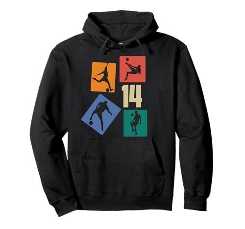 14. Geburtstag Fußball Spieler 14 Jahre Jungs Fussballer Pullover Hoodie 14. Geburtstag Fußball Spieler 14 Jahre Jungs Fussballer Pullover Hoodie von Retro Fußball Geburtstag Jungs Männer Geschenk