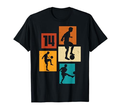 14. Geburtstag Fußball Spieler 14 Jahre alt Jungs Retro T-Shirt 14. Geburtstag Fußball Spieler 14 Jahre alt Jungs Retro T-Shirt von Retro Fußball Geburtstag Jungs Männer Geschenk