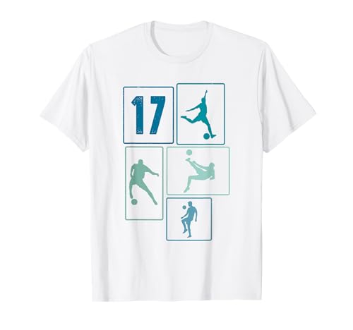 17. Geburtstag Fußball Spieler 17 Jahre Jungs Fussballer T-Shirt von Retro Fußball Geburtstag Jungs Männer Geschenk