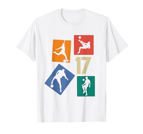 17. Geburtstag Fußball Spieler 17 Jahre Jungs Fussballer T-Shirt 17. Geburtstag Fußball Spieler 17 Jahre Jungs Fussballer T-Shirt von Retro Fußball Geburtstag Jungs Männer Geschenk