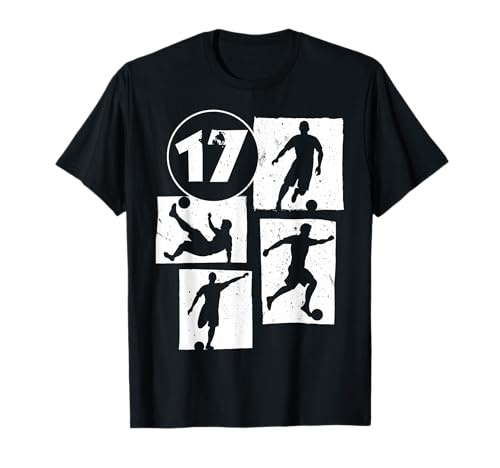 17. Geburtstag Fußball Spieler 17 Jahre alt Jungs Retro T-Shirt von Retro Fußball Geburtstag Jungs Männer Geschenk