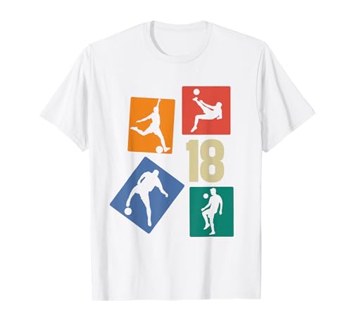 18. Geburtstag Fußball Spieler 18 Jahre Männer Fussballer T-Shirt 18. Geburtstag Fußball Spieler 18 Jahre Männer Fussballer T-Shirt von Retro Fußball Geburtstag Jungs Männer Geschenk