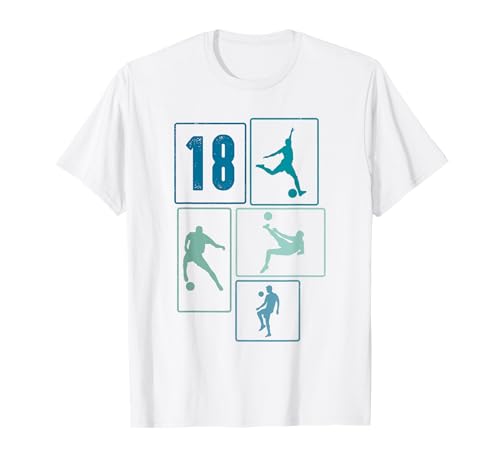 18. Geburtstag Fußball Spieler 18 Jahre Männer Fussballer T-Shirt 18. Geburtstag Fußball Spieler 18 Jahre Männer Fussballer T-Shirt von Retro Fußball Geburtstag Jungs Männer Geschenk
