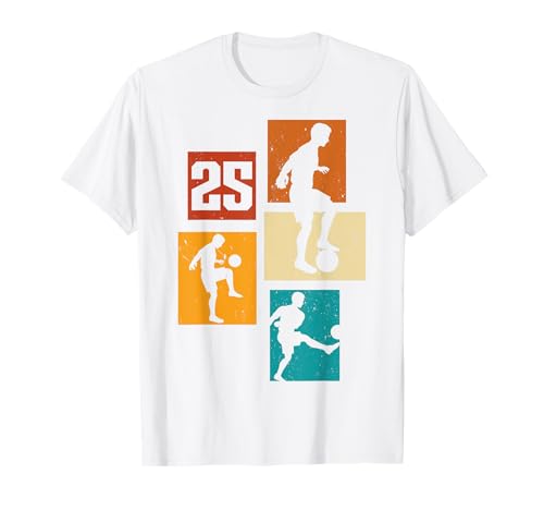 25. Geburtstag Fußball Spieler 25 Jahre alt Männer Retro T-Shirt 25. Geburtstag Fußball Spieler 25 Jahre alt Männer Retro T-Shirt von Retro Fußball Geburtstag Jungs Männer Geschenk
