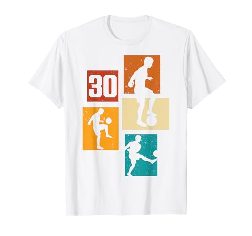 30. Geburtstag Fußball Spieler 30 Jahre alt Männer Retro T-Shirt 30. Geburtstag Fußball Spieler 30 Jahre alt Männer Retro T-Shirt von Retro Fußball Geburtstag Jungs Männer Geschenk