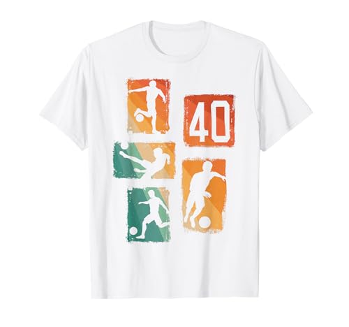 40. Geburtstag Fußball Spieler 40 Jahre alt Männer Retro T-Shirt 40. Geburtstag Fußball Spieler 40 Jahre alt Männer Retro T-Shirt von Retro Fußball Geburtstag Jungs Männer Geschenk