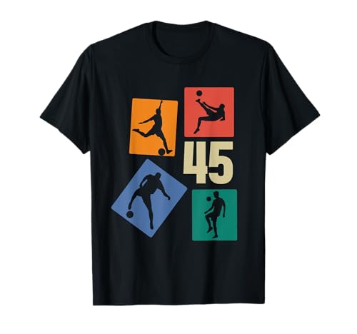 45. Geburtstag Fußball Spieler 45 Jahre Männer Fussballer T-Shirt 45. Geburtstag Fußball Spieler 45 Jahre Männer Fussballer T-Shirt von Retro Fußball Geburtstag Jungs Männer Geschenk