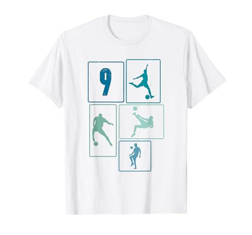 9. Geburtstag Fußball Spieler 9 Jahre Jungs Fussballer T-Shirt 9. Geburtstag Fußball Spieler 9 Jahre Jungs Fussballer T-Shirt von Retro Fußball Geburtstag Jungs Männer Geschenk