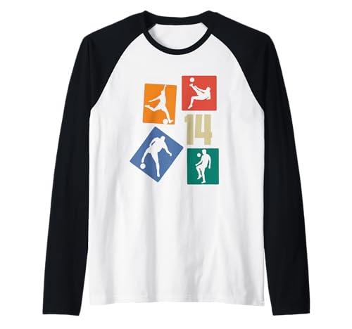 Herren 14. Geburtstag Fußball Spieler 14 Jahre Jungs Fussballer Raglan Herren 14. Geburtstag Fußball Spieler 14 Jahre Jungs Fussballer Raglan von Retro Fußball Geburtstag Jungs Männer Geschenk