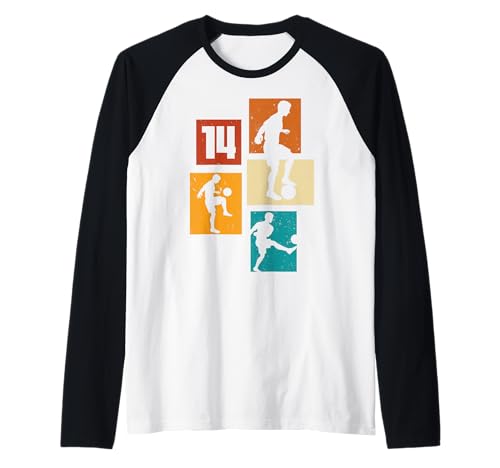 Herren 14. Geburtstag Fußball Spieler 14 Jahre alt Jungs Retro Raglan Herren 14. Geburtstag Fußball Spieler 14 Jahre alt Jungs Retro Raglan von Retro Fußball Geburtstag Jungs Männer Geschenk