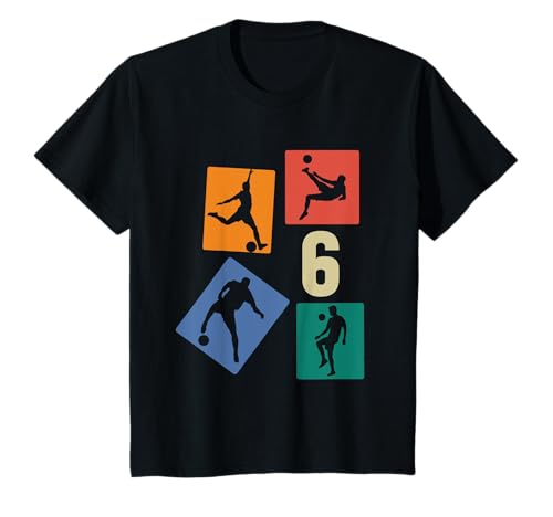 Kinder 6. Geburtstag Fußball Spieler 6 Jahre Jungs Fussballer T-Shirt Kinder 6. Geburtstag Fußball Spieler 6 Jahre Jungs Fussballer T-Shirt von Retro Fußball Geburtstag Jungs Männer Geschenk