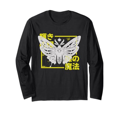 Retro Futuristische Japanische Motte Japan Mode Ästhetik Herren Langarmshirt von Retro Futuristic Clothing Co.
