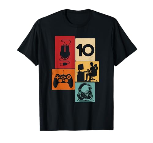 10. Geburtstag Jungs Cooles Video Gamer Zocker 10 Jahre alt T-Shirt von Retro Gamer Geburtstag Jungs Männer Geschenk