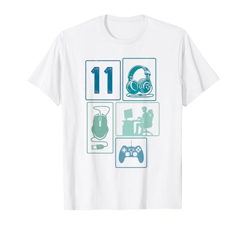 11. Geburtstag Jungs Cooles Video Gamer Zocker 11 Jahre alt T-Shirt von Retro Gamer Geburtstag Jungs Männer Geschenk