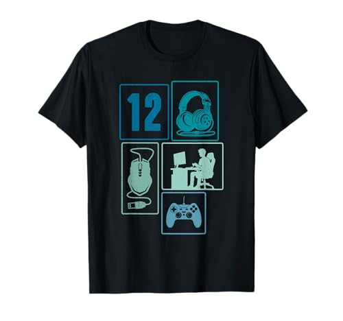 12. Geburtstag Jungs Cooles Video Gamer Zocker 12 Jahre alt T-Shirt von Retro Gamer Geburtstag Jungs Männer Geschenk