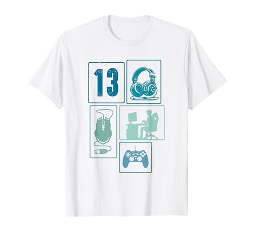 13. Geburtstag Jungs Cooles Video Gamer Zocker 13 Jahre alt T-Shirt von Retro Gamer Geburtstag Jungs Männer Geschenk