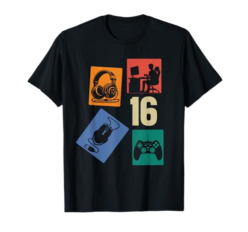 16. Geburtstag Jungs Cooles Video Gamer Zocker 16 Jahre alt T-Shirt 16. Geburtstag Jungs Cooles Video Gamer Zocker 16 Jahre alt T-Shirt von Retro Gamer Geburtstag Jungs Männer Geschenk