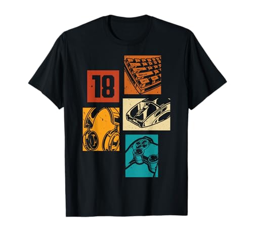18. Geburtstag Männer Gamer Zocker 18 Jahre Video Spieler T-Shirt 18. Geburtstag Männer Gamer Zocker 18 Jahre Video Spieler T-Shirt von Retro Gamer Geburtstag Jungs Männer Geschenk