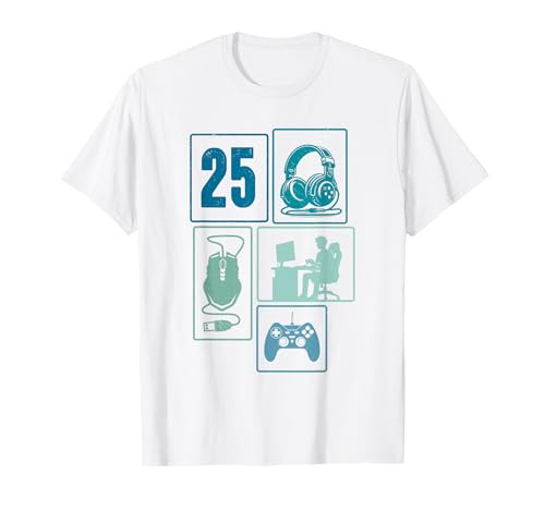 25. Geburtstag Männer Cooles Video Gamer Zocker 25 Jahre alt T-Shirt von Retro Gamer Geburtstag Jungs Männer Geschenk