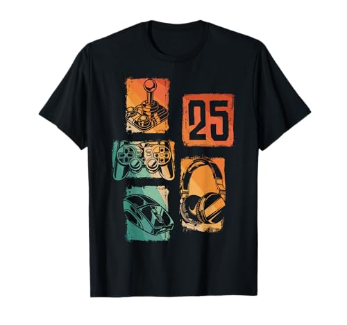 25. Geburtstag Männer Gamer Zocker 25 Jahre Video Spieler T-Shirt 25. Geburtstag Männer Gamer Zocker 25 Jahre Video Spieler T-Shirt von Retro Gamer Geburtstag Jungs Männer Geschenk