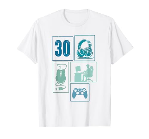 30. Geburtstag Männer Cooles Video Gamer Zocker 30 Jahre alt T-Shirt von Retro Gamer Geburtstag Jungs Männer Geschenk
