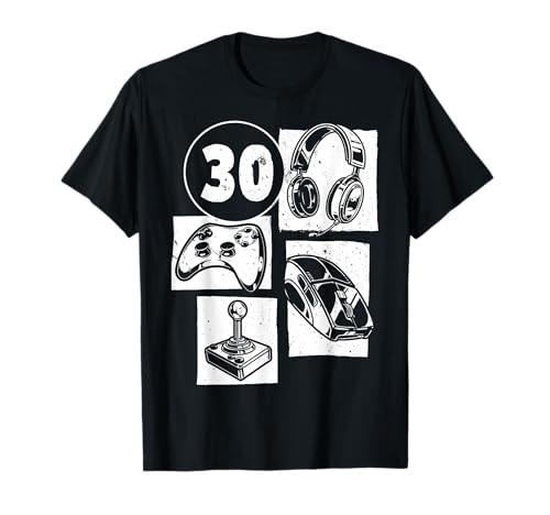 30. Geburtstag Männer Gamer Zocker 30 Jahre Video Spieler T-Shirt von Retro Gamer Geburtstag Jungs Männer Geschenk