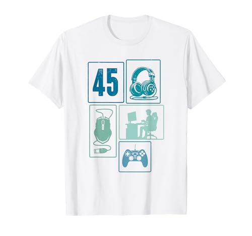 45. Geburtstag Männer Cooles Video Gamer Zocker 45 Jahre alt T-Shirt von Retro Gamer Geburtstag Jungs Männer Geschenk