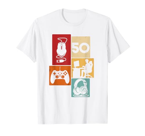 50. Geburtstag Männer Cooles Video Gamer Zocker 50 Jahre alt T-Shirt von Retro Gamer Geburtstag Jungs Männer Geschenk