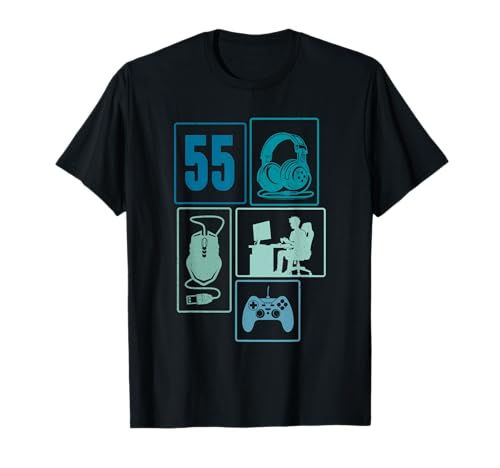 55. Geburtstag Männer Cooles Video Gamer Zocker 55 Jahre alt T-Shirt von Retro Gamer Geburtstag Jungs Männer Geschenk