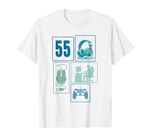 55. Geburtstag Männer Cooles Video Gamer Zocker 55 Jahre alt T-Shirt von Retro Gamer Geburtstag Jungs Männer Geschenk