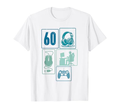60. Geburtstag Männer Cooles Video Gamer Zocker 60 Jahre alt T-Shirt von Retro Gamer Geburtstag Jungs Männer Geschenk