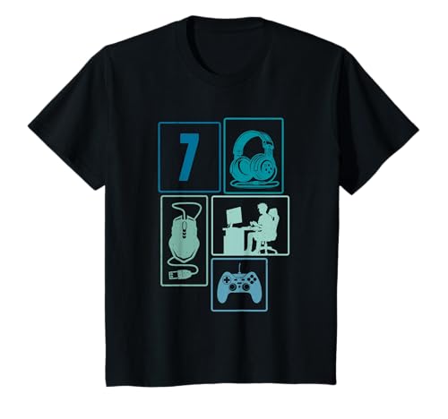 7. Geburtstag Jungs Cooles Video Gamer Zocker 7 Jahre alt T-Shirt von Retro Gamer Geburtstag Jungs Männer Geschenk