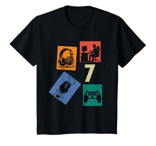 7. Geburtstag Jungs Cooles Video Gamer Zocker 7 Jahre alt T-Shirt von Retro Gamer Geburtstag Jungs Männer Geschenk