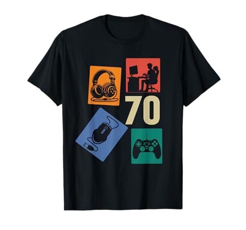 70. Geburtstag Männer Cooles Video Gamer Zocker 70 Jahre alt T-Shirt von Retro Gamer Geburtstag Jungs Männer Geschenk