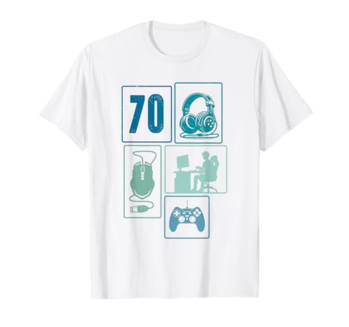 70. Geburtstag Männer Cooles Video Gamer Zocker 70 Jahre alt T-Shirt von Retro Gamer Geburtstag Jungs Männer Geschenk