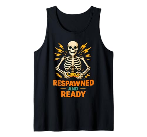 Herren Jungen Gamer Skelett Respawned and Ready Halloween Tank Top Herren Jungen Gamer Skelett Respawned and Ready Halloween Tank Top von Retro Gaming Skeleton Gifts Apparel