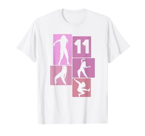 11. Geburtstag Hip Hop 11 Jahre Mädchen Tänzerin Retro T-Shirt von Retro Geburstag Hip Hop Geschenk Mädchen Frauen